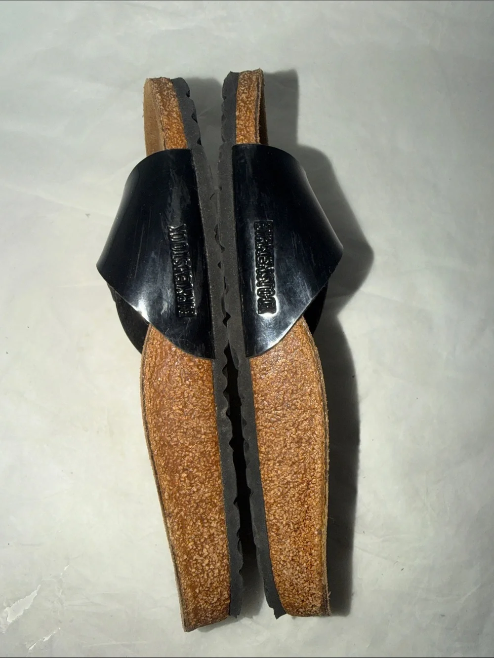 Birkenstock Black Patent Single Strap Slide Sandals Size 40